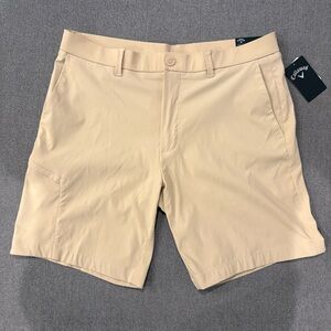 Men's Size 34 CALLAWAY Opti Dri Stretch 9" Inseam Mojave desert Golf Shorts NWT